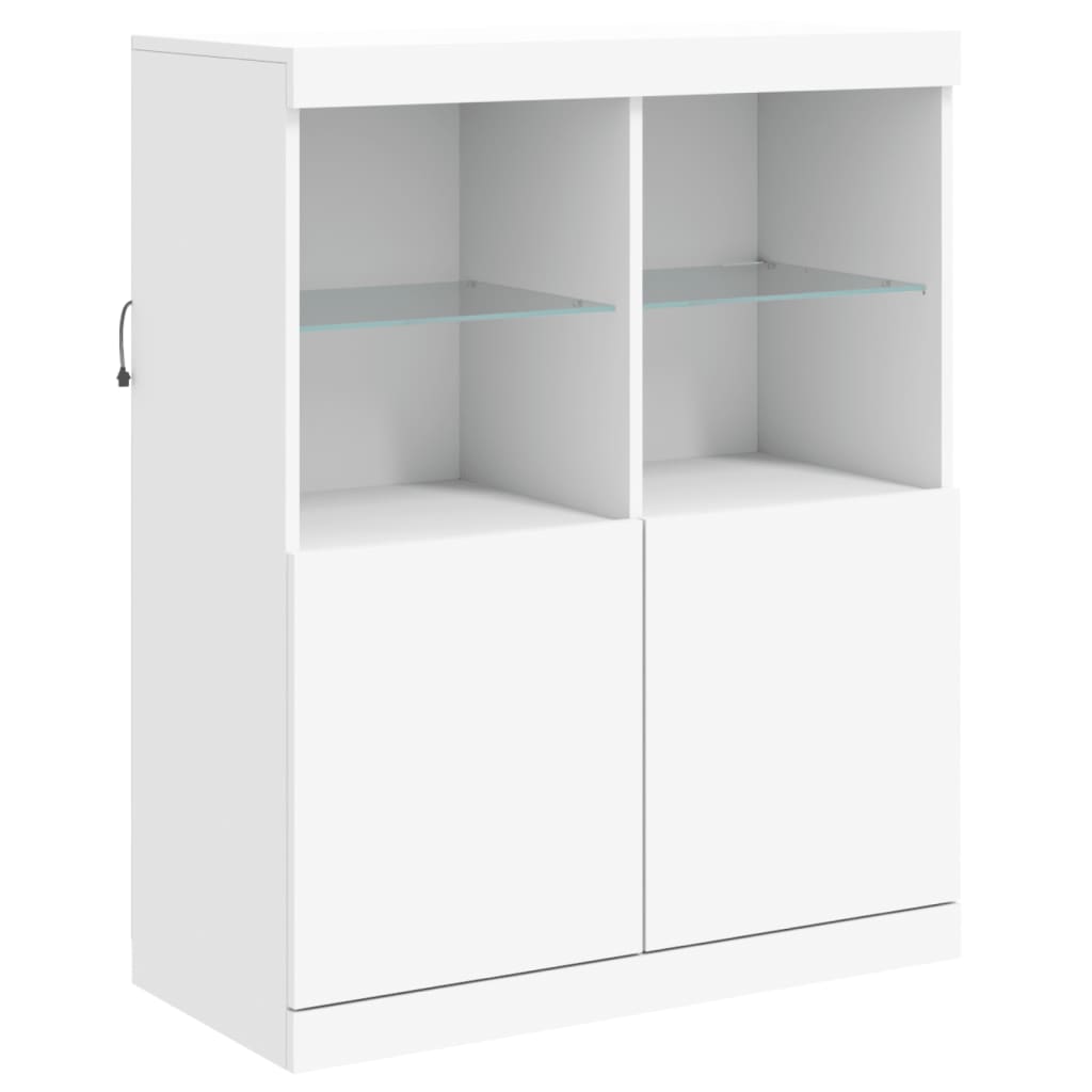 Sideboard with LED Lights White 202x37x100 cm