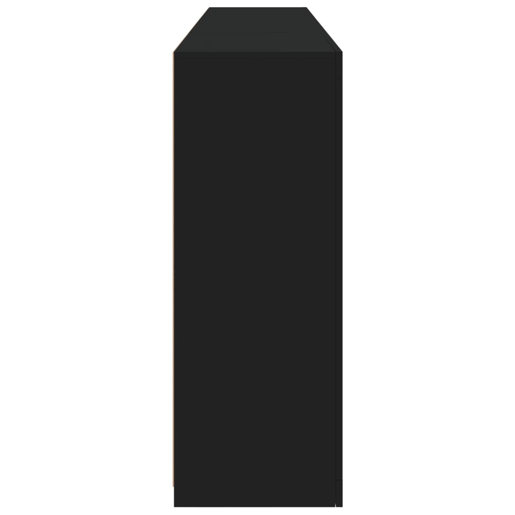 Sideboard with LED Lights Black 202x37x100 cm