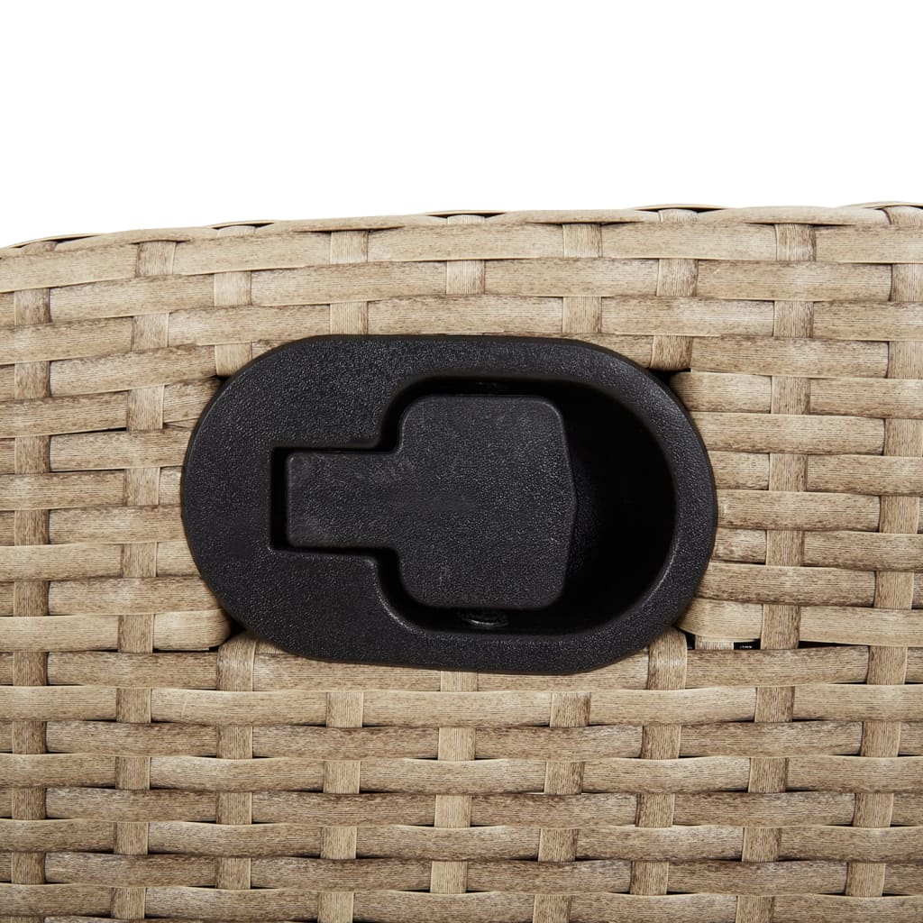 Reclining Garden Chairs 2 pcs with Footrest Beige Poly Rattan
