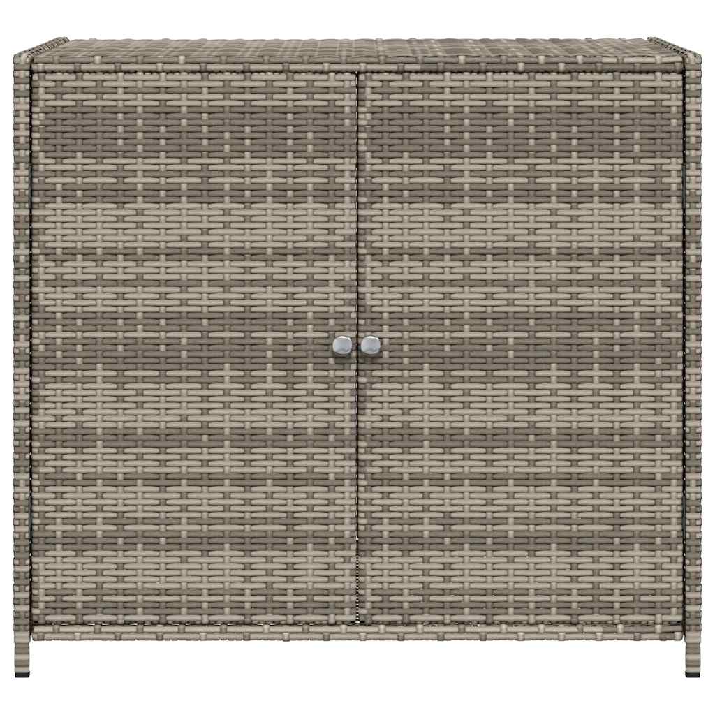 Garden Storage Cabinet Grey 83x45x76 cm Poly Rattan