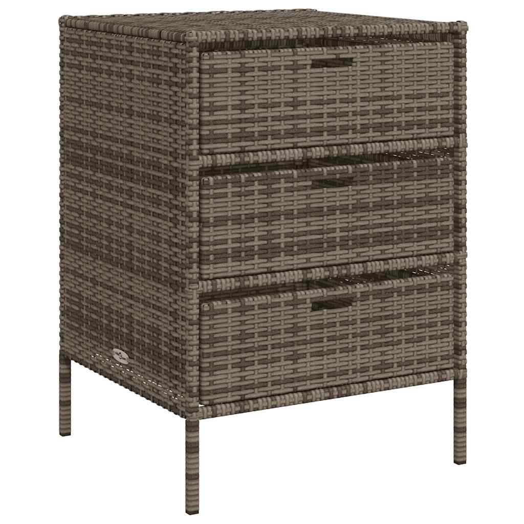 Garden Storage Cabinet Grey 55x59x80 cm Poly Rattan