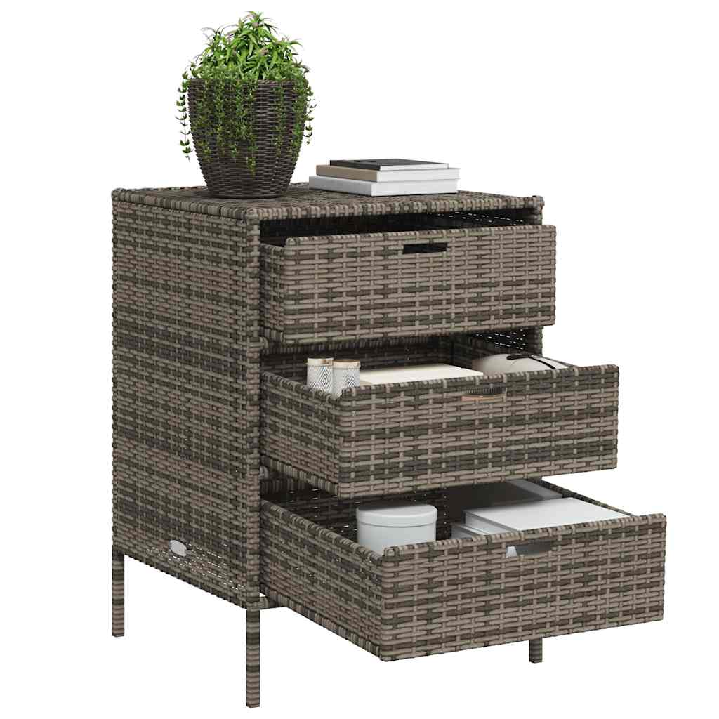 Garden Storage Cabinet Grey 55x59x80 cm Poly Rattan