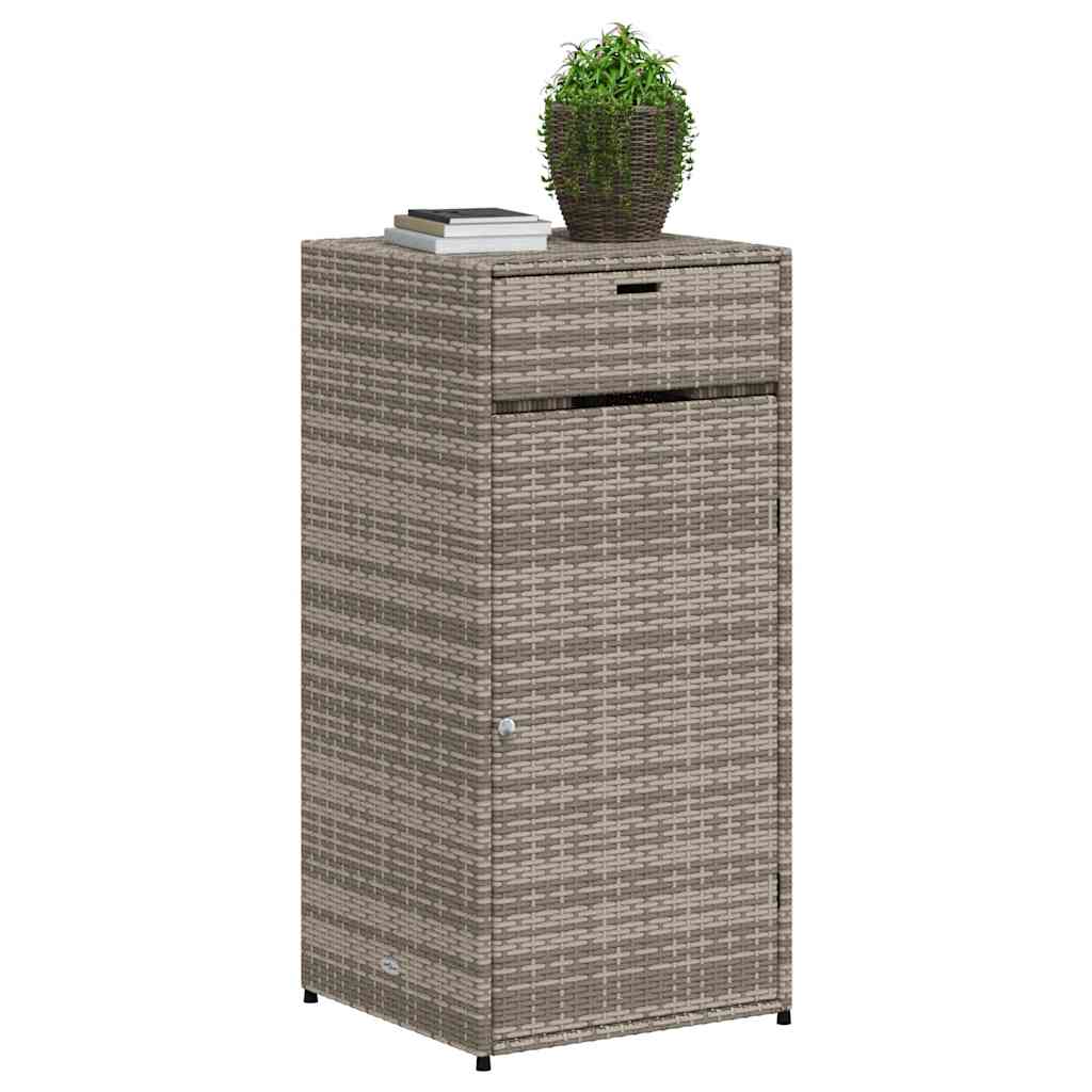 Garden Storage Cabinet Grey 55x55x111 cm Poly Rattan