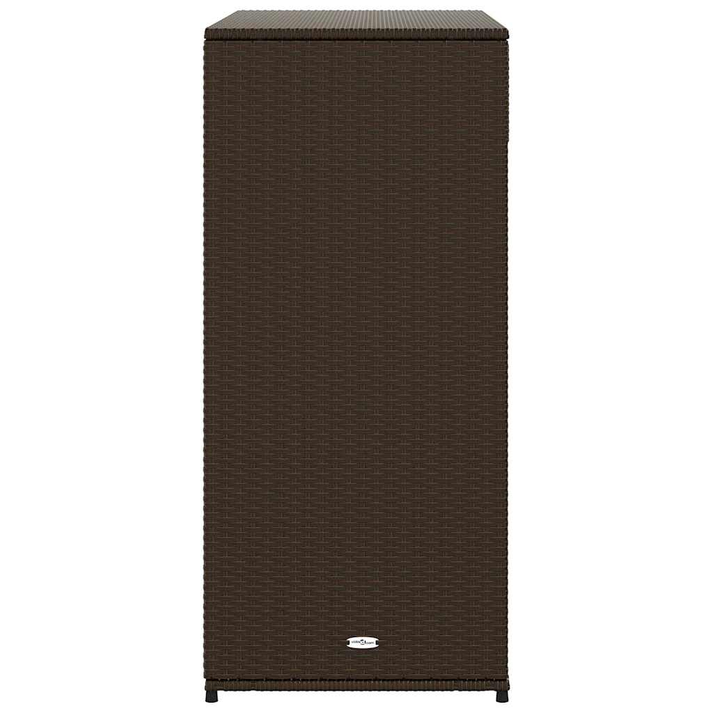 Garden Storage Cabinet Brown 105x55x113 cm Poly Rattan