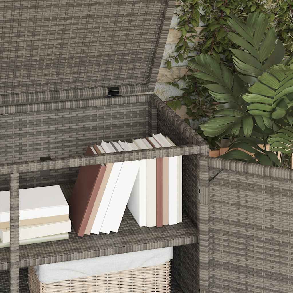 Garden Storage Cabinet Grey 110x55x60.5 cm Poly Rattan
