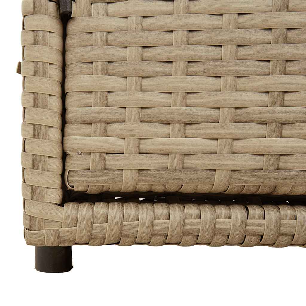 Garden Storage Cabinet Beige 110x55x60.5 cm Poly Rattan