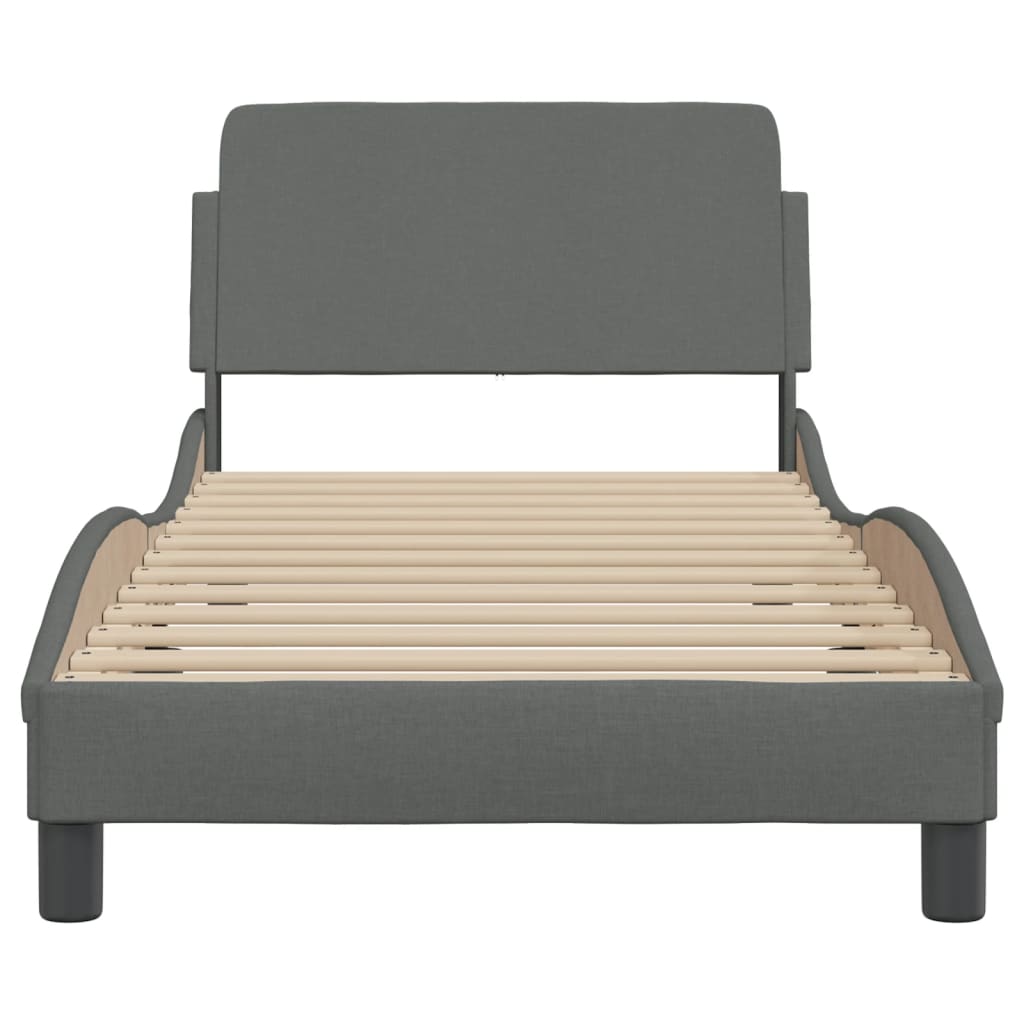 Bed Frame "Dover" Dark Grey 90x190 cm Fabric