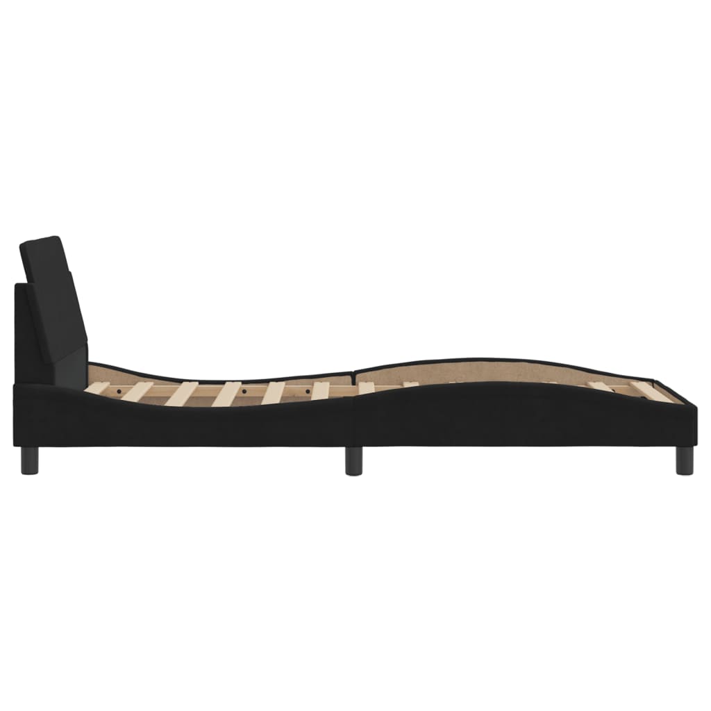 Bed Frame with Headboard "Dover" Black 90x190 cm Velvet
