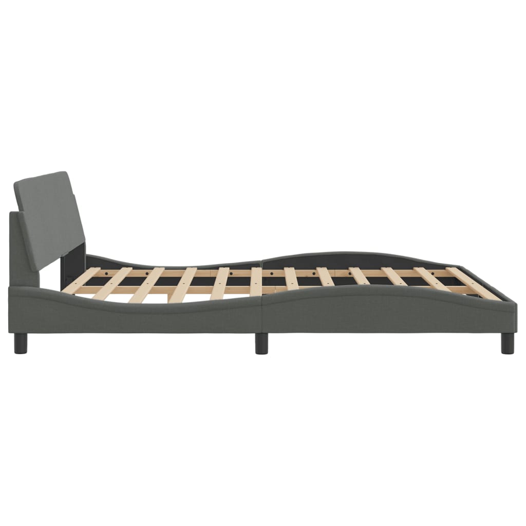 Bed Frame "Dover" Dark Grey 180x200 cm King Fabric