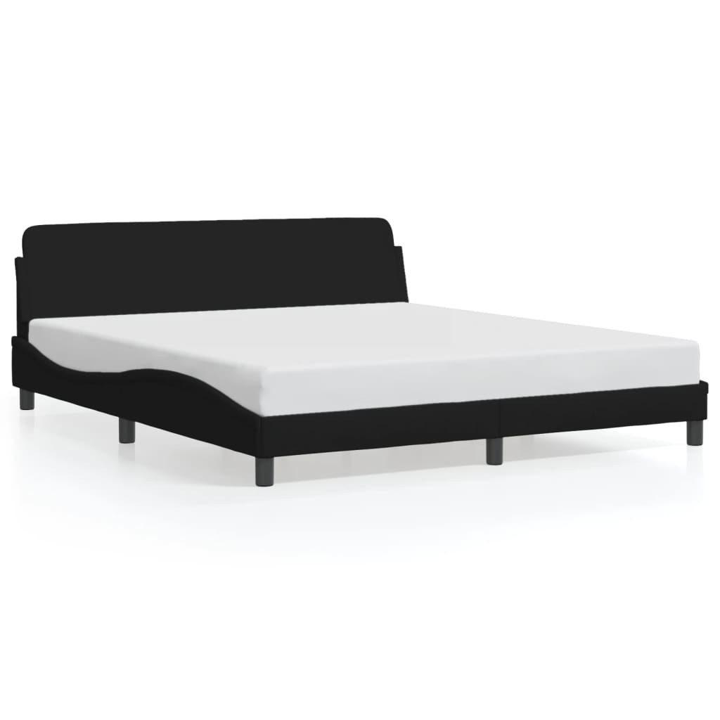 Bed Frame "Dover" Black 180x200 cm King Fabric