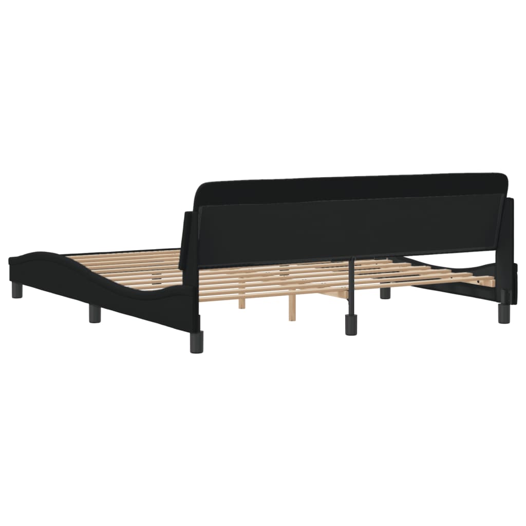Bed Frame "Dover" Black 180x200 cm King Fabric