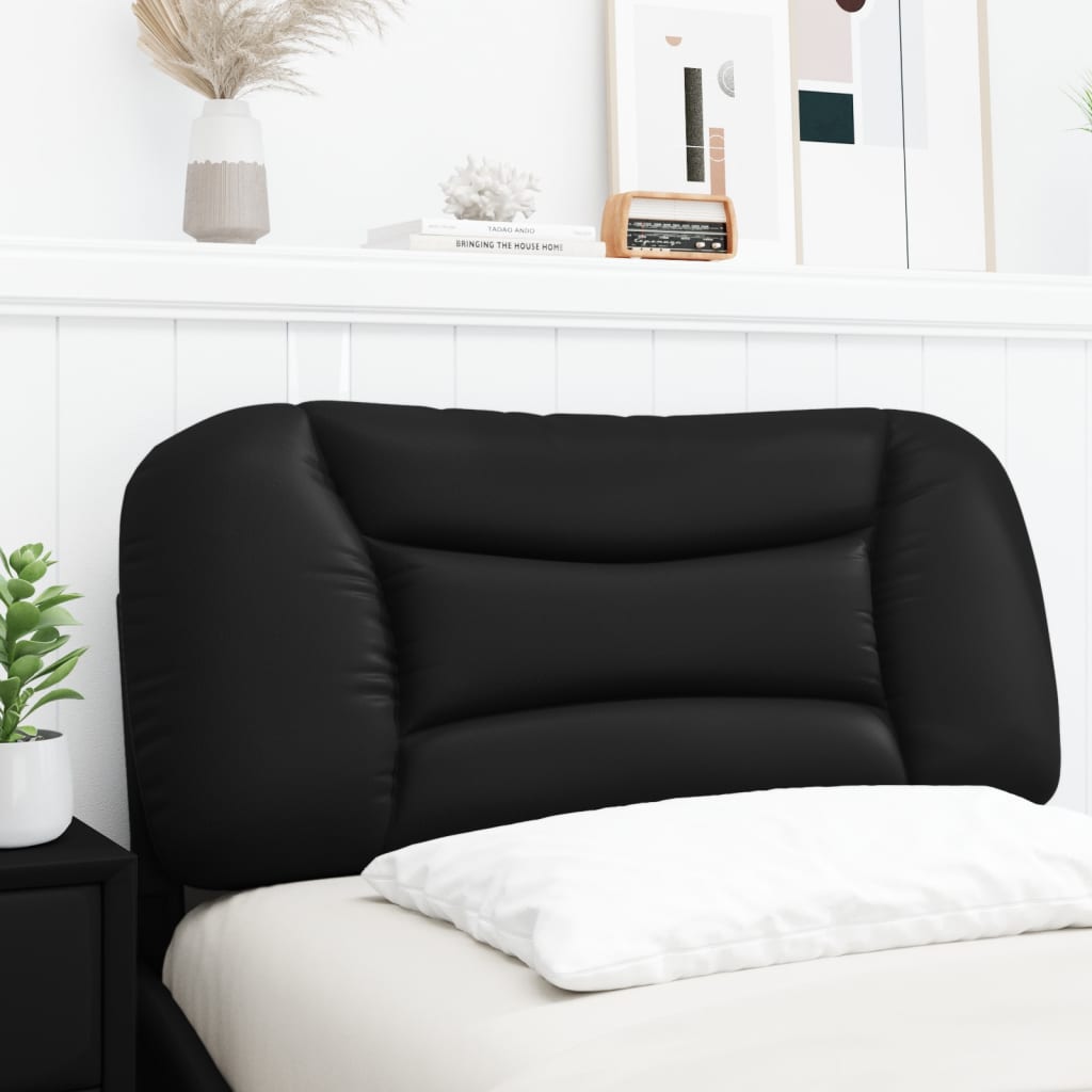 Headboard Cushion "Hvar" Black 90 cm Faux Leather