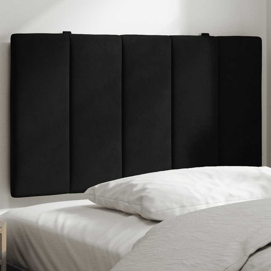 Headboard Cushion "Hanko" Black 90 cm Velvet