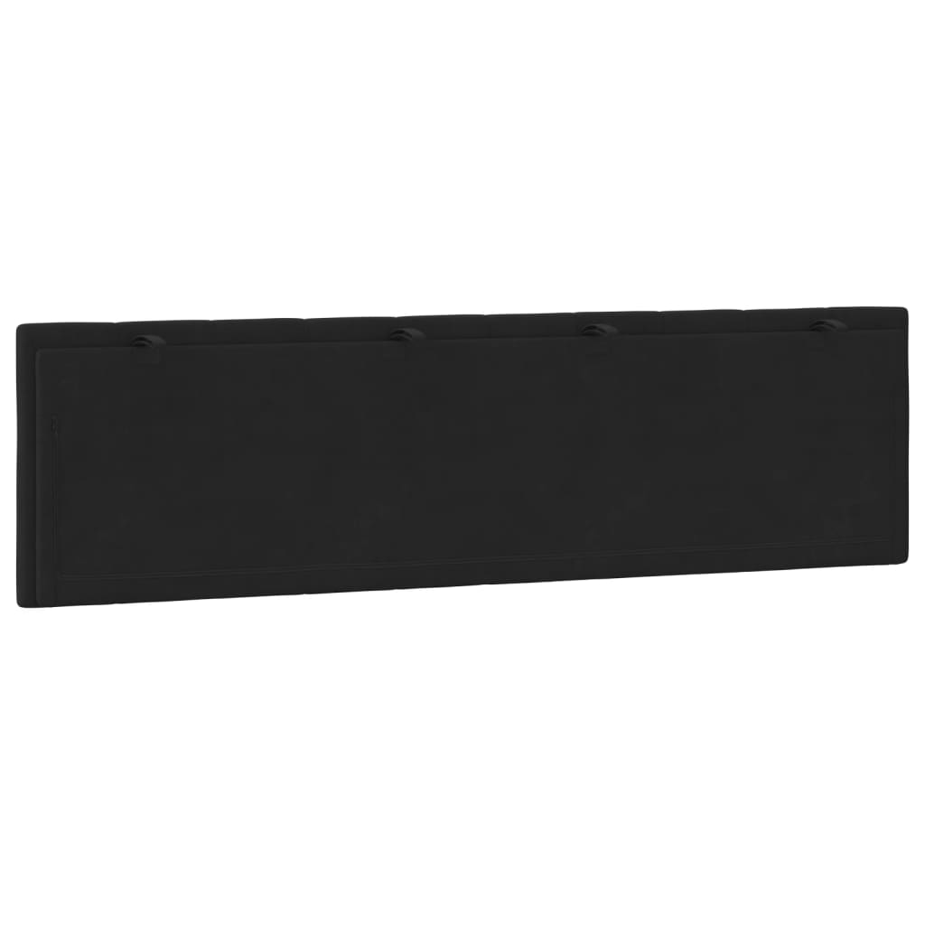 Headboard Cushion "Hanko" Black 180 cm Velvet