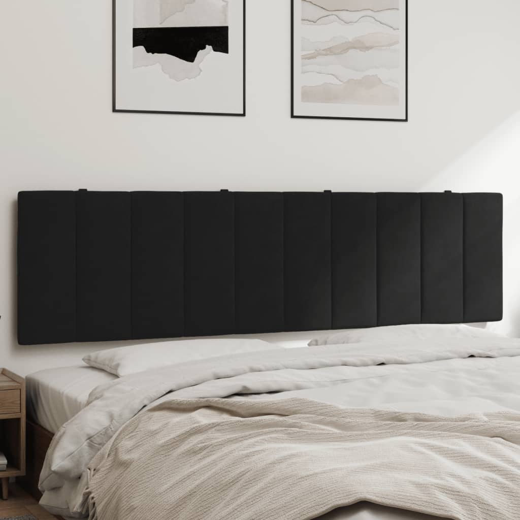 Headboard Cushion "Hanko" Black 180 cm Velvet
