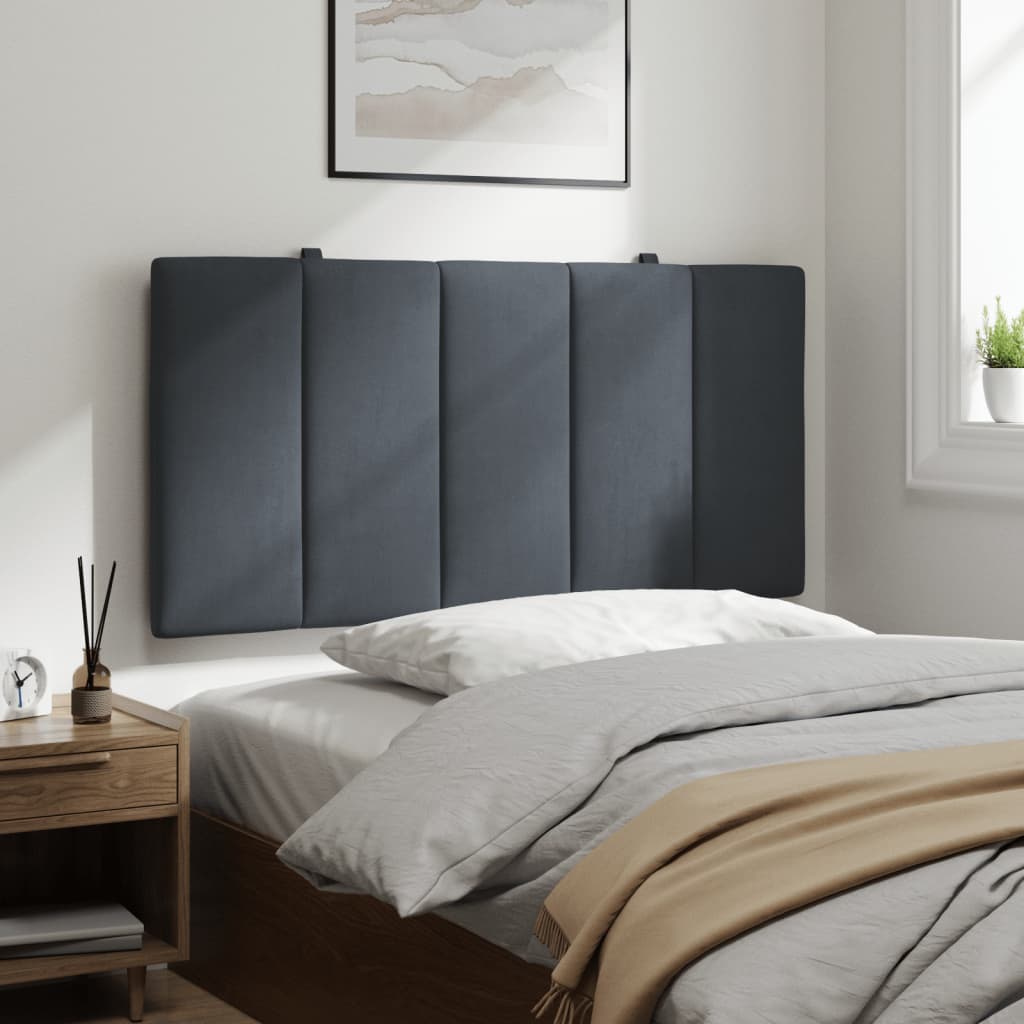 Headboard Cushion "Hanko" Dark Grey 107 cm King Single Velvet