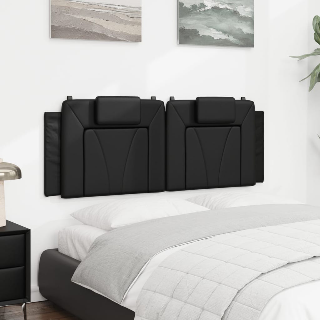 Headboard Cushion "Viana" Black 152 cm Queen Faux Leather