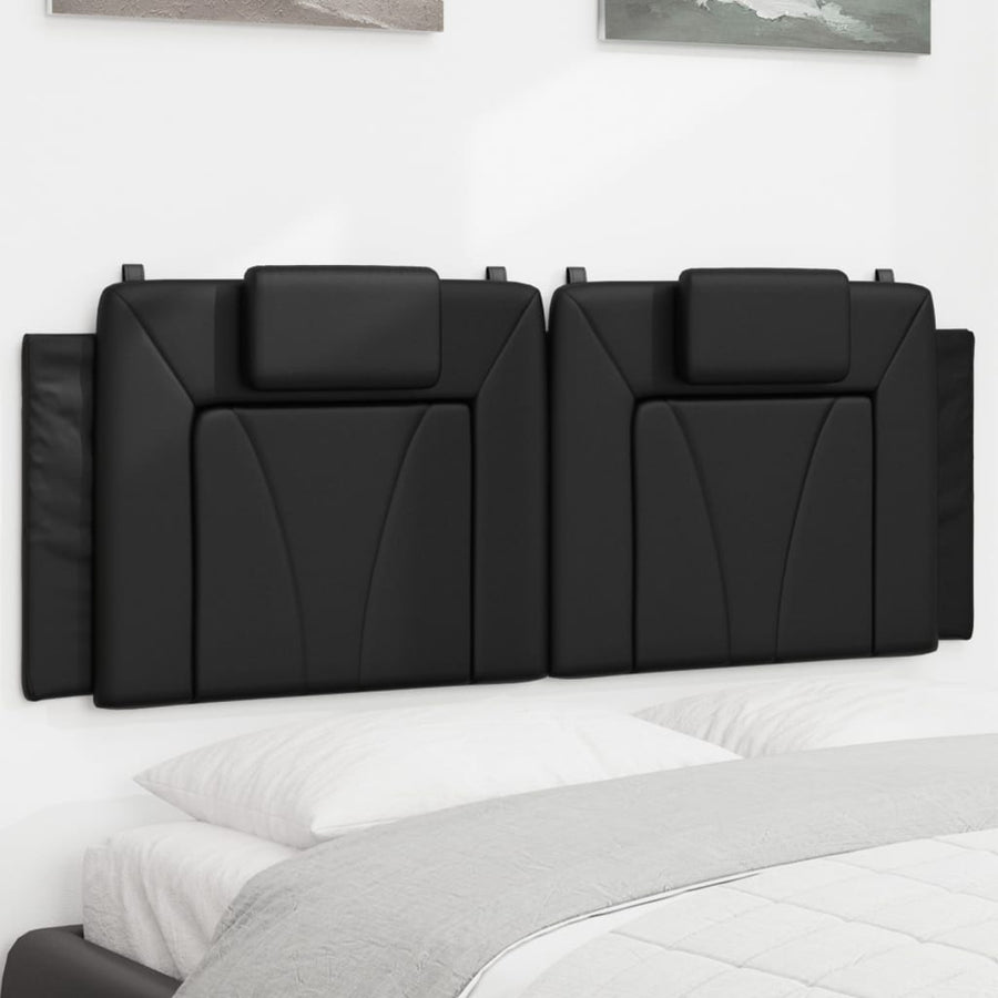 Headboard Cushion "Viana" Black 152 cm Queen Faux Leather