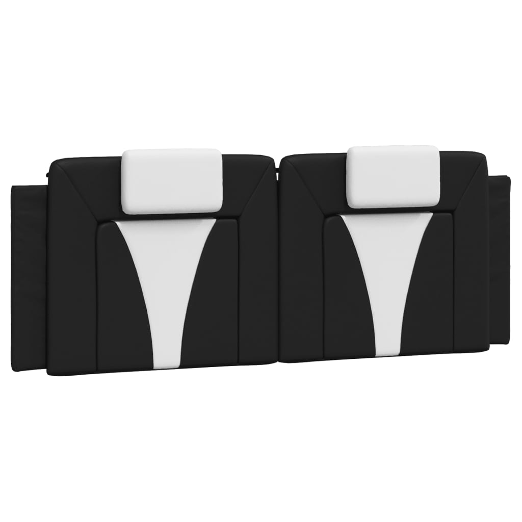 Headboard Cushion "Viana" Black and White 152 cm Queen Faux Leather