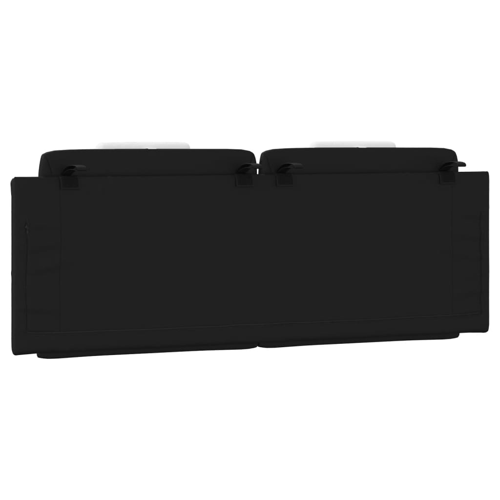 Headboard Cushion "Viana" Black and White 152 cm Queen Faux Leather