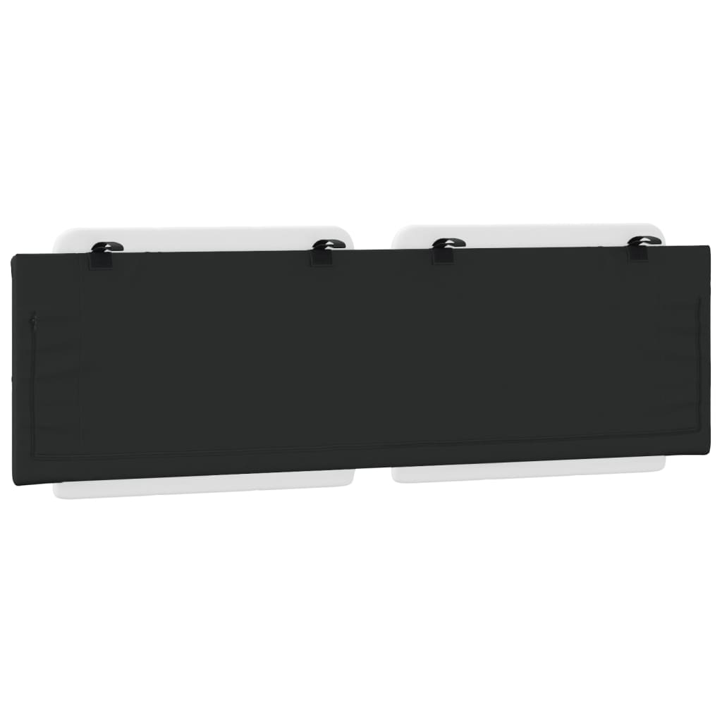 Headboard Cushion "Zadar" White and Black 152 cm Queen Faux Leather