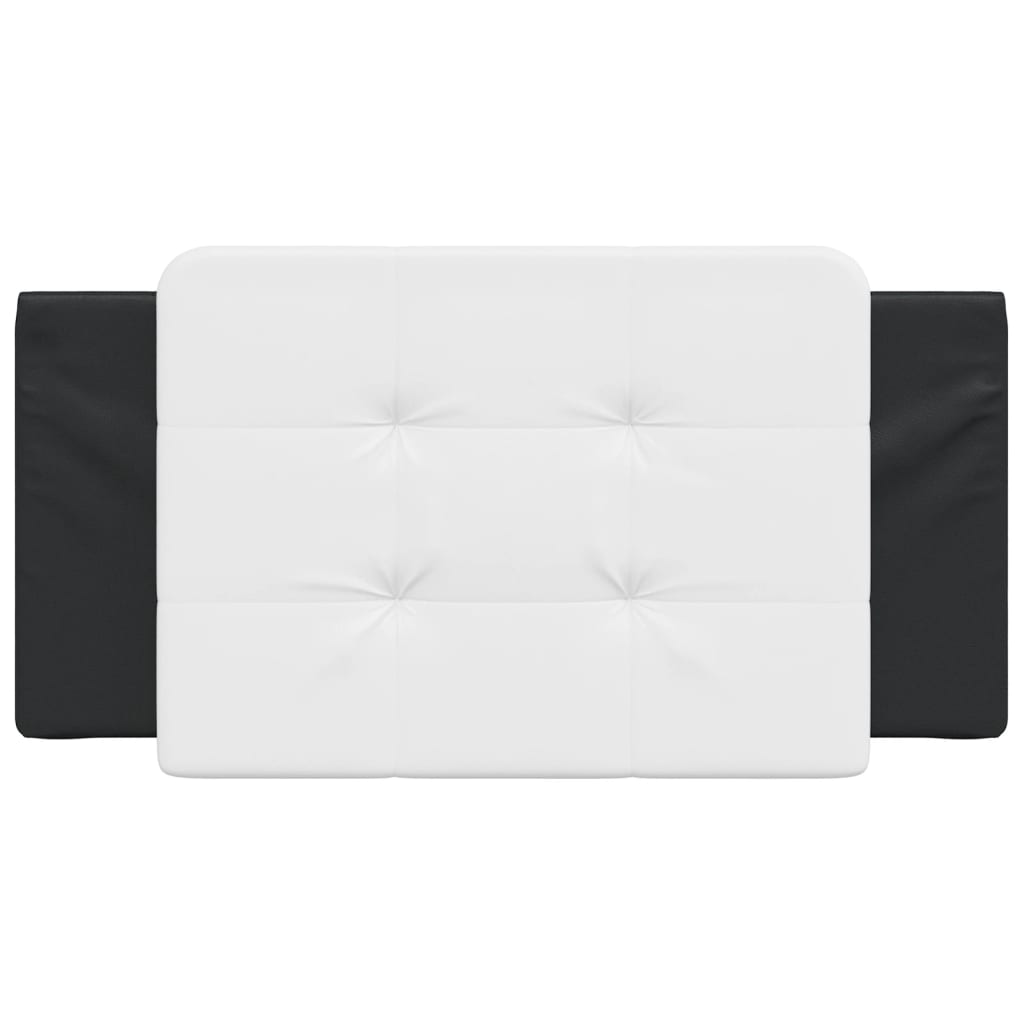Headboard Cushion "Zadar" White and Black 107 cm King Single Faux Leather