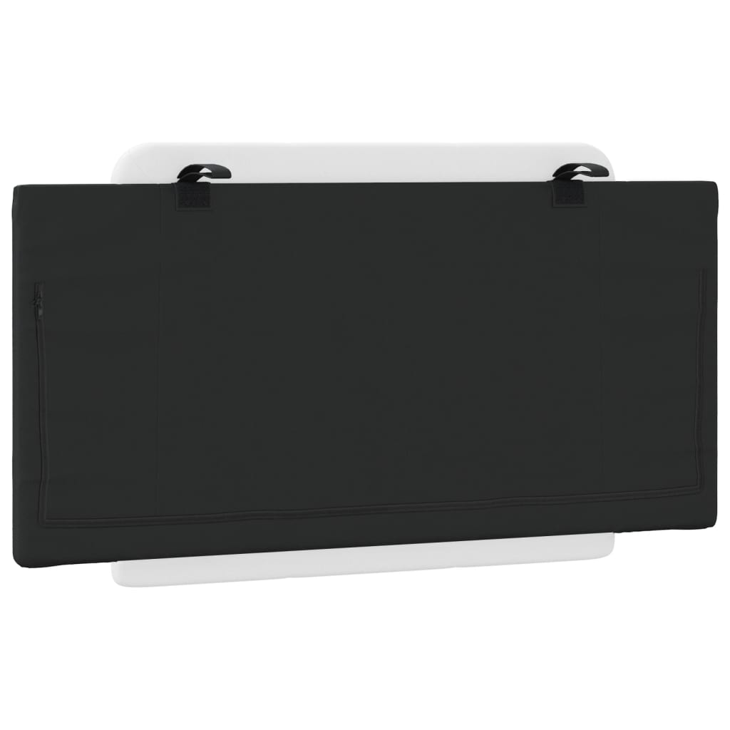 Headboard Cushion "Zadar" White and Black 107 cm King Single Faux Leather