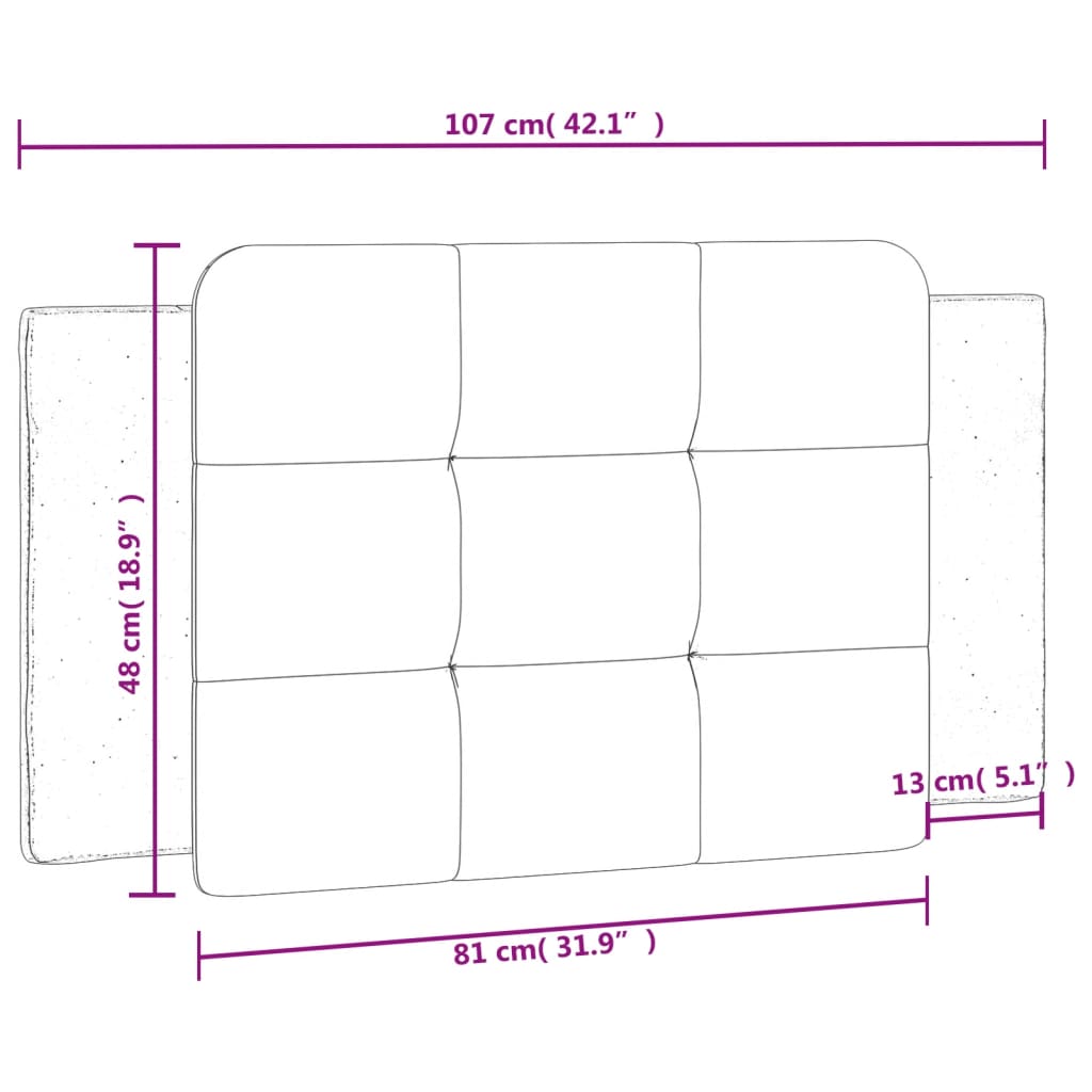 Headboard Cushion "Zadar" White and Black 107 cm King Single Faux Leather