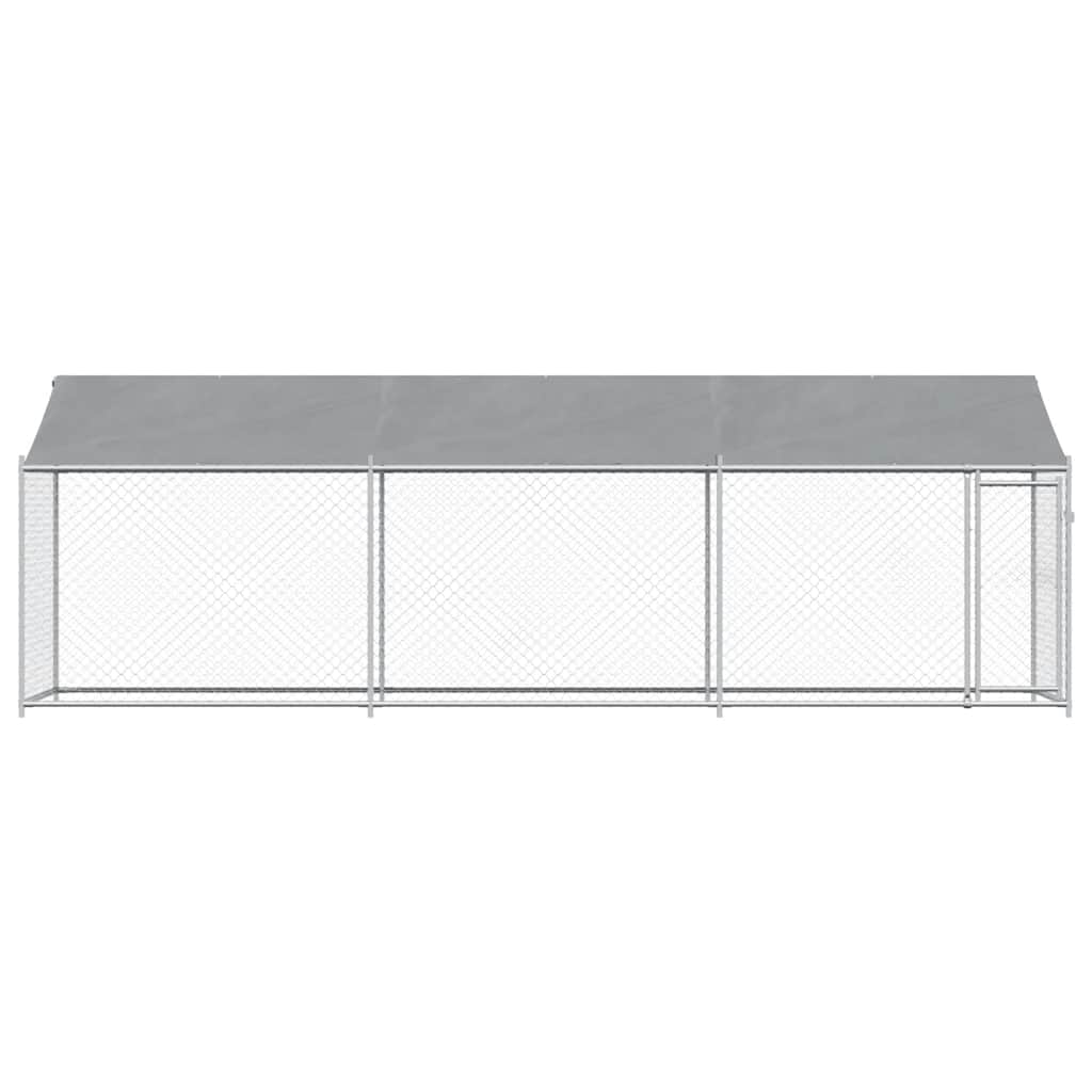 Dog Cage with Roof and Door Grey 6x2x2 m Galvanised Steel