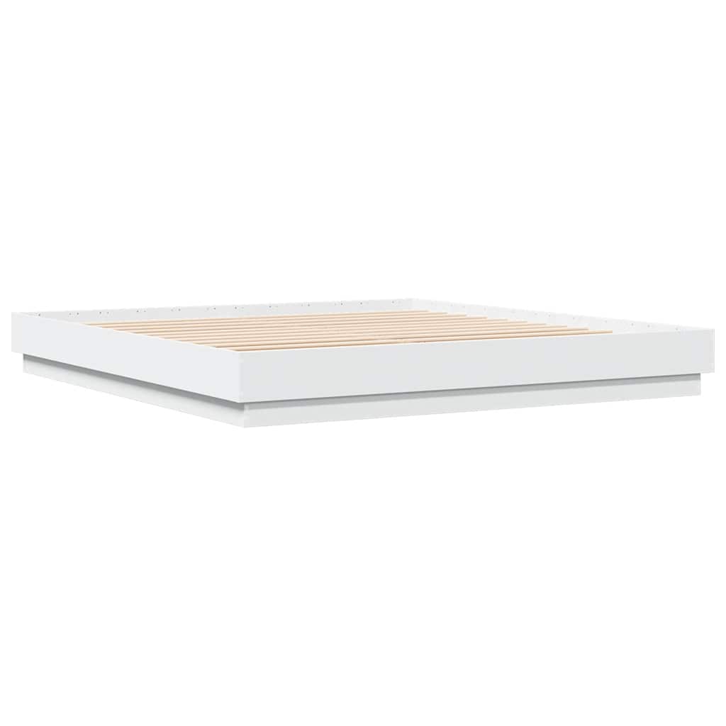 Bed Frame without Mattress White 183x203 cm King