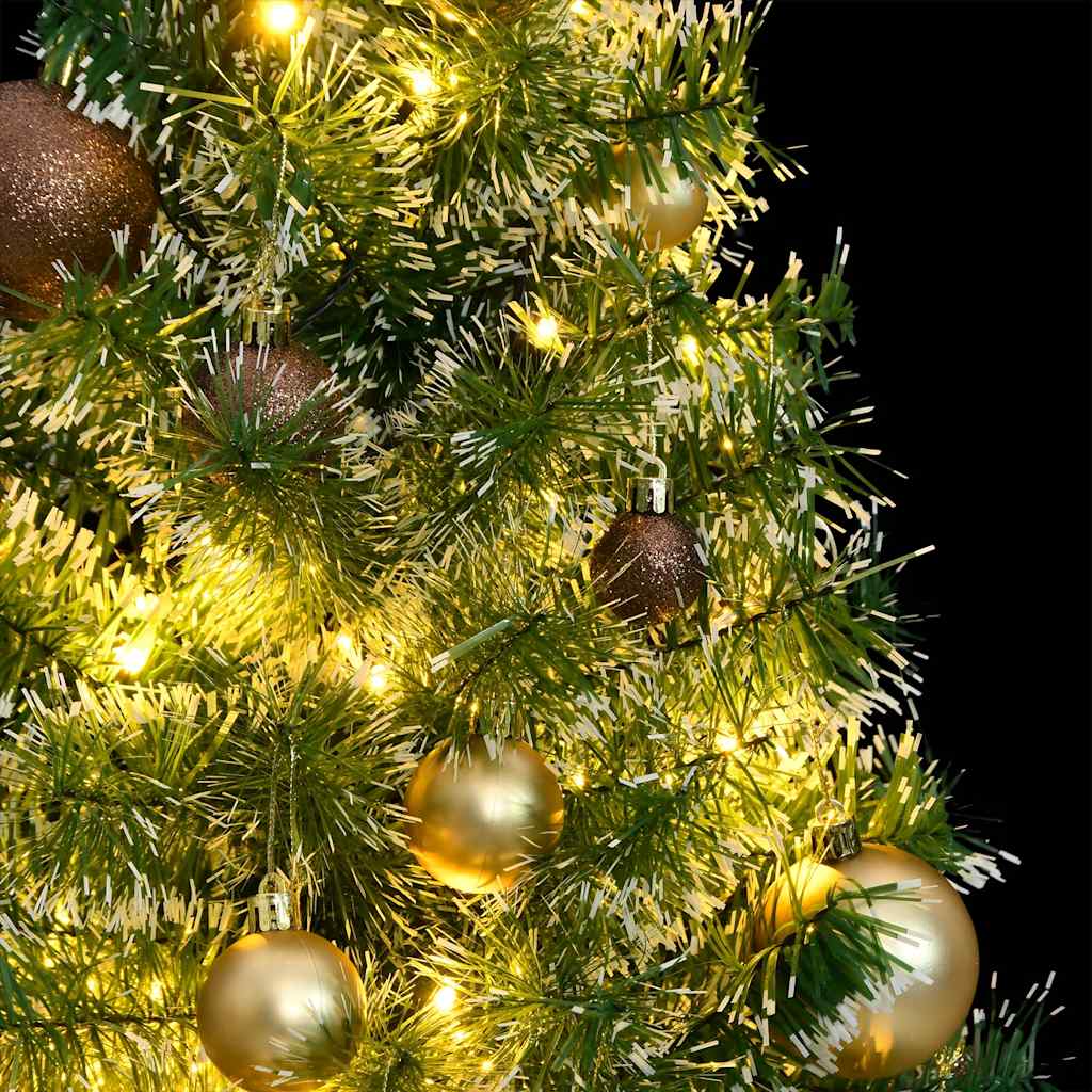 Artificial Christmas Tree with 150 LEDs&Ball Set&Flocked Snow 120 cm
