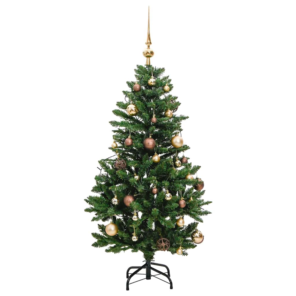 Artificial Hinged Christmas Tree with 150 LEDs & Ball Set 120 cm