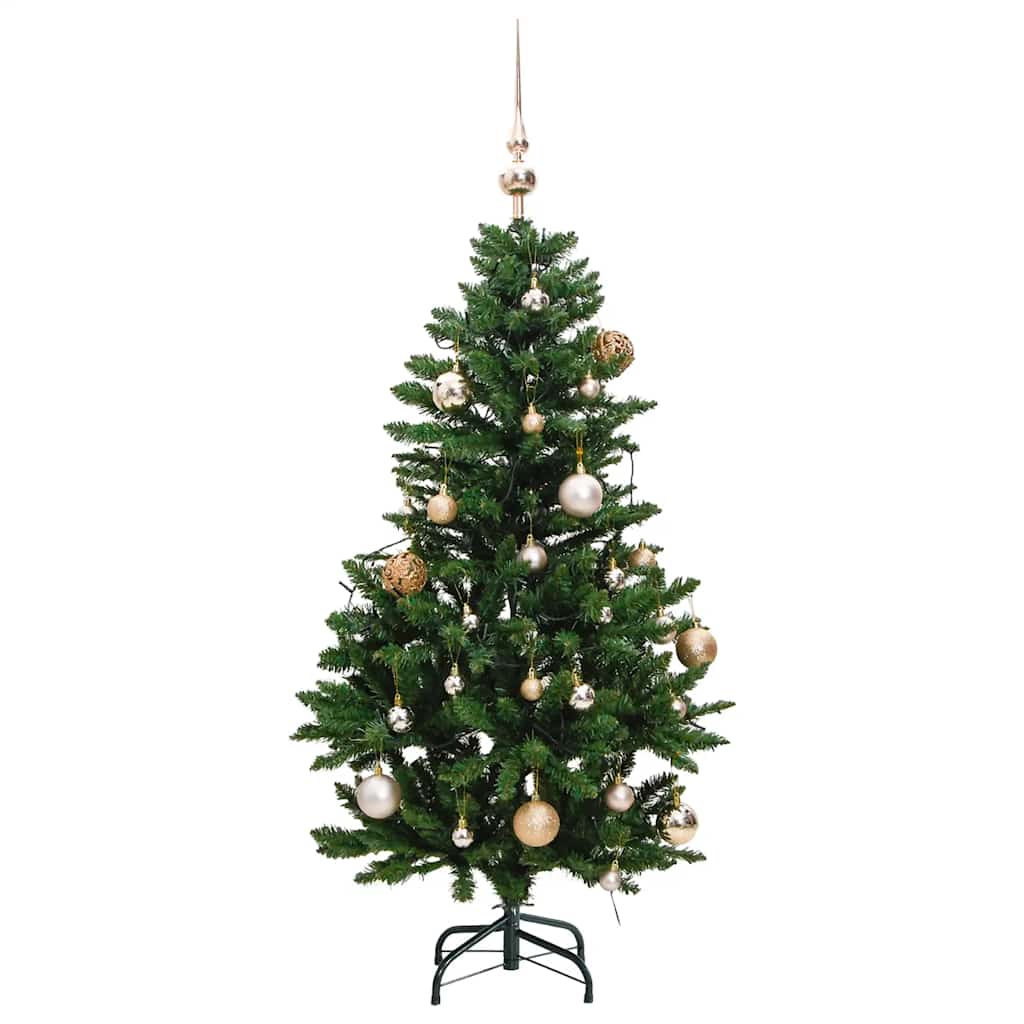 Artificial Hinged Christmas Tree with 150 LEDs & Ball Set 120 cm
