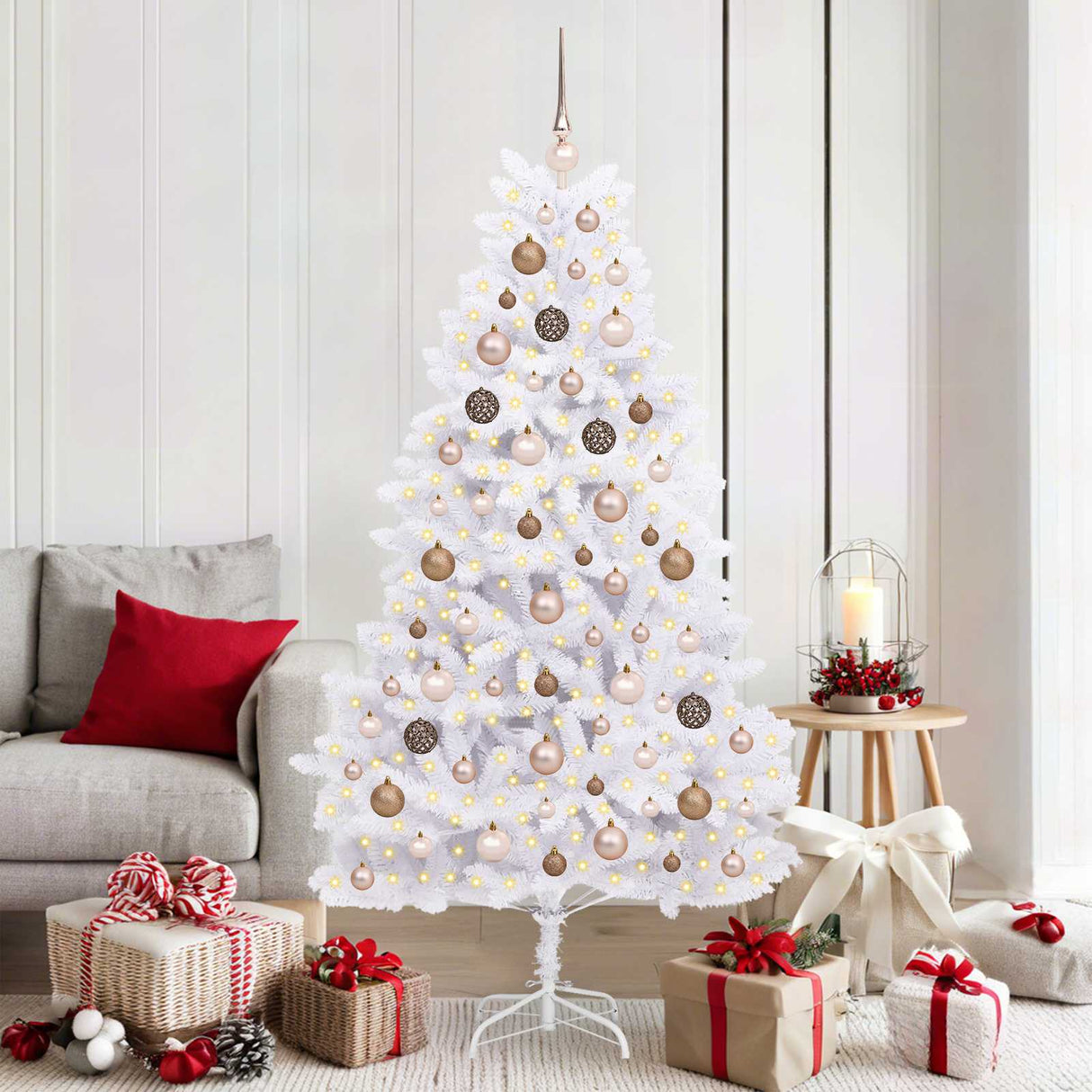Artificial Christmas Tree 180 cm PVC and Steel White