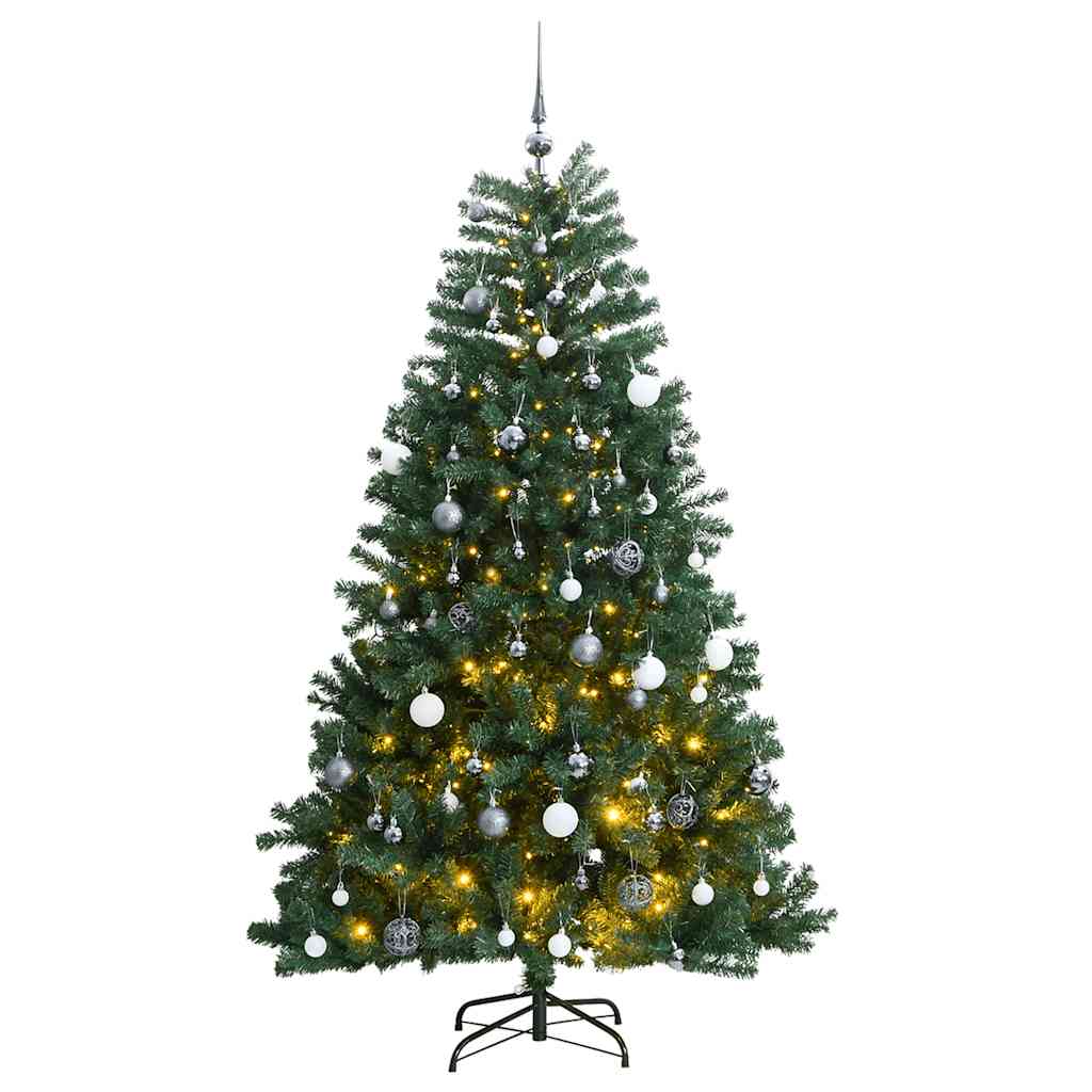 Artificial Hinged Christmas Tree with 300 LEDs & Ball Set 180 cm
