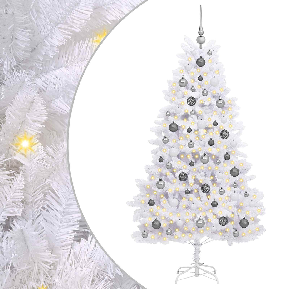 Artificial Christmas Tree White 90 x 90 x 180 cm PVC and Metal