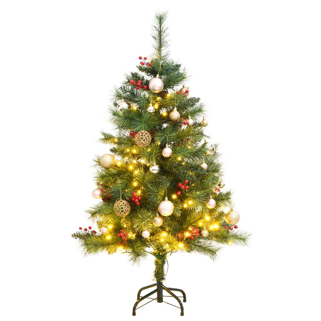 Artificial Hinged Christmas Tree with 150 LEDs & Ball Set 120 cm