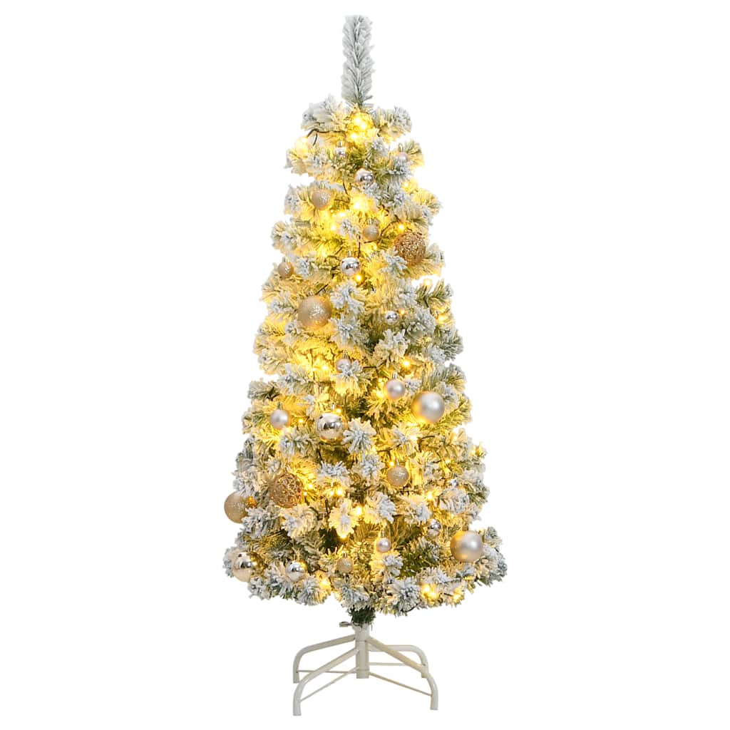 Artificial Hinged Christmas Tree with 150 LEDs & Ball Set 120 cm