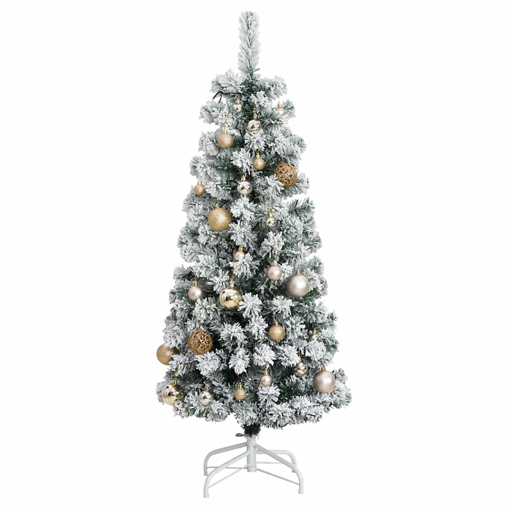 Artificial Hinged Christmas Tree with 150 LEDs & Ball Set 120 cm