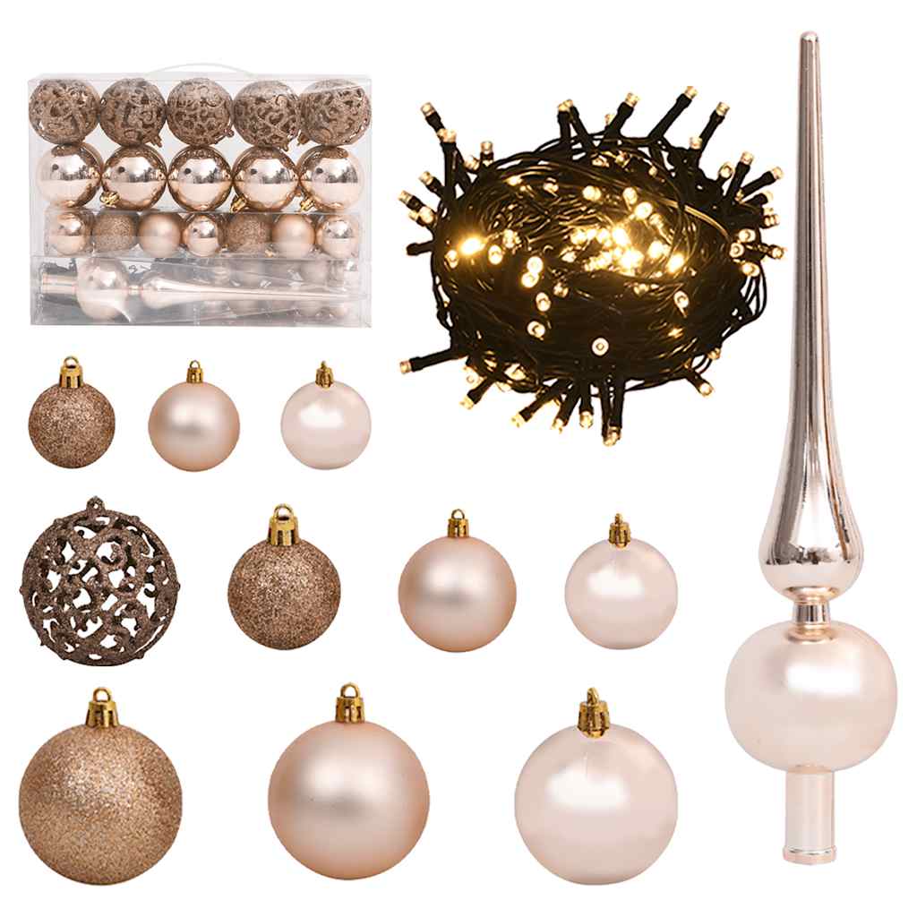 Artificial Hinged Christmas Tree with 150 LEDs & Ball Set 120 cm