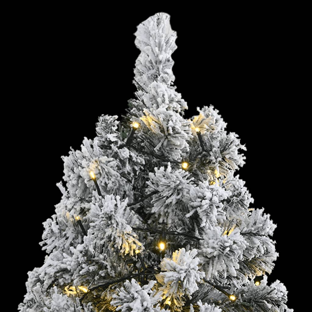 Artificial Hinged Christmas Tree 300 LEDs & Flocked Snow 180 cm