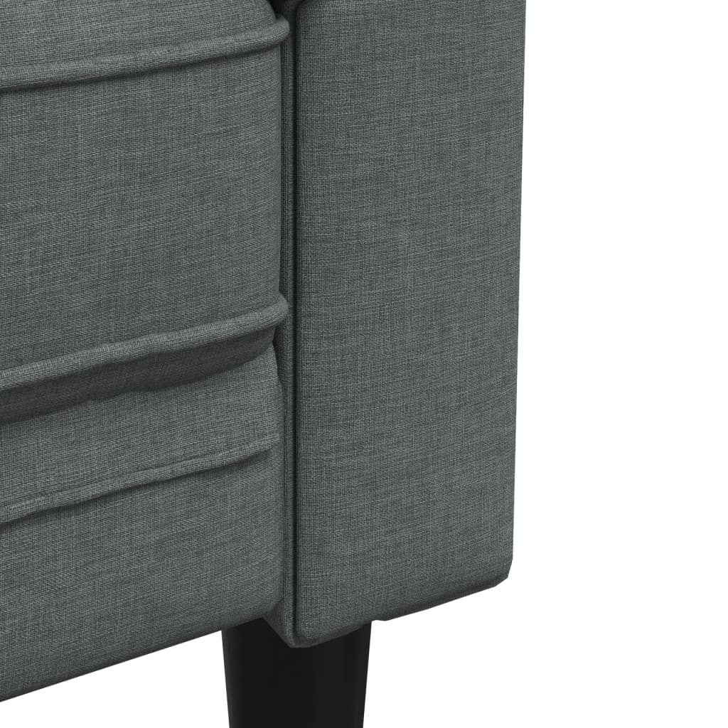 3 Piece Sofa Set Dark Grey Fabric