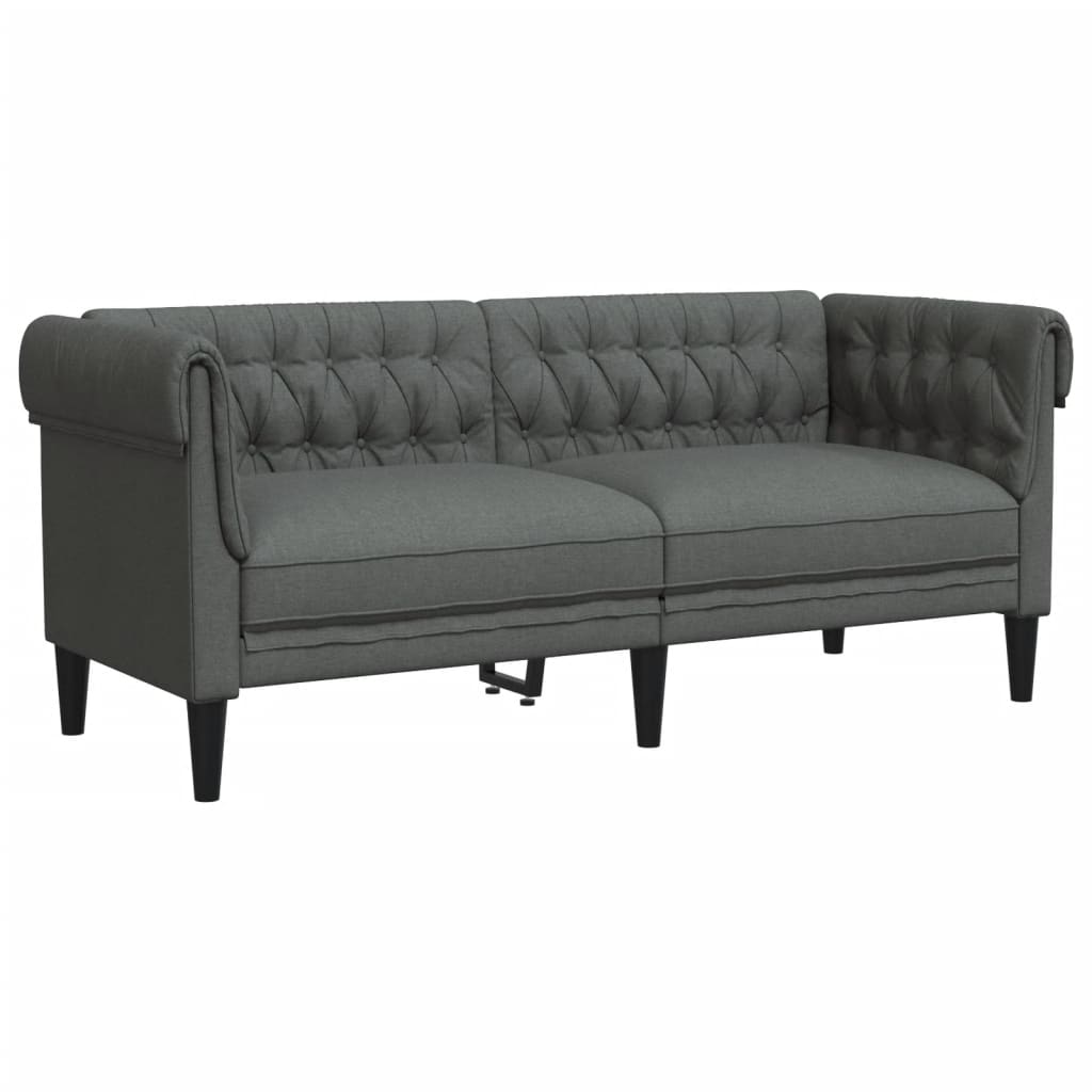 2 Piece Sofa Set Dark Grey Fabric