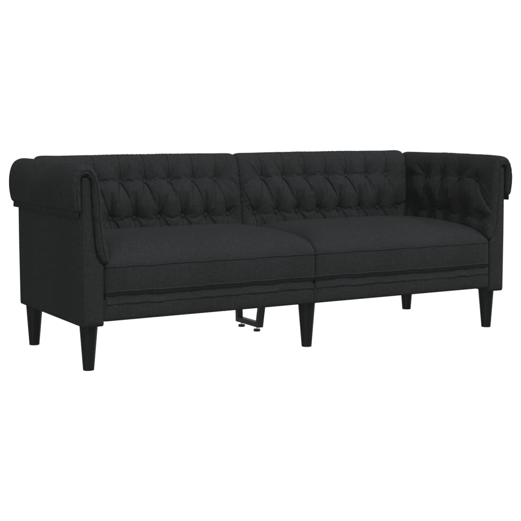 2 Piece Sofa Set Black Fabric