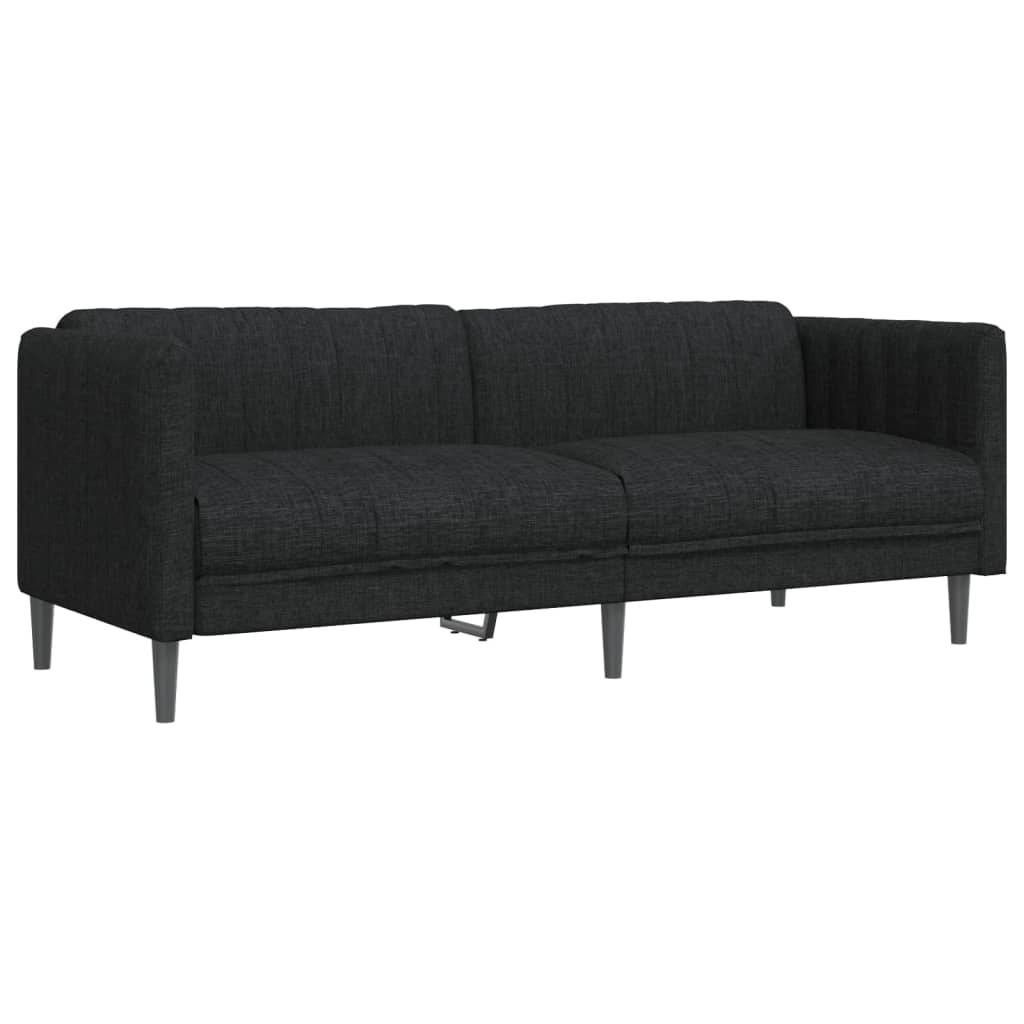 2 Piece Sofa Set Black Fabric