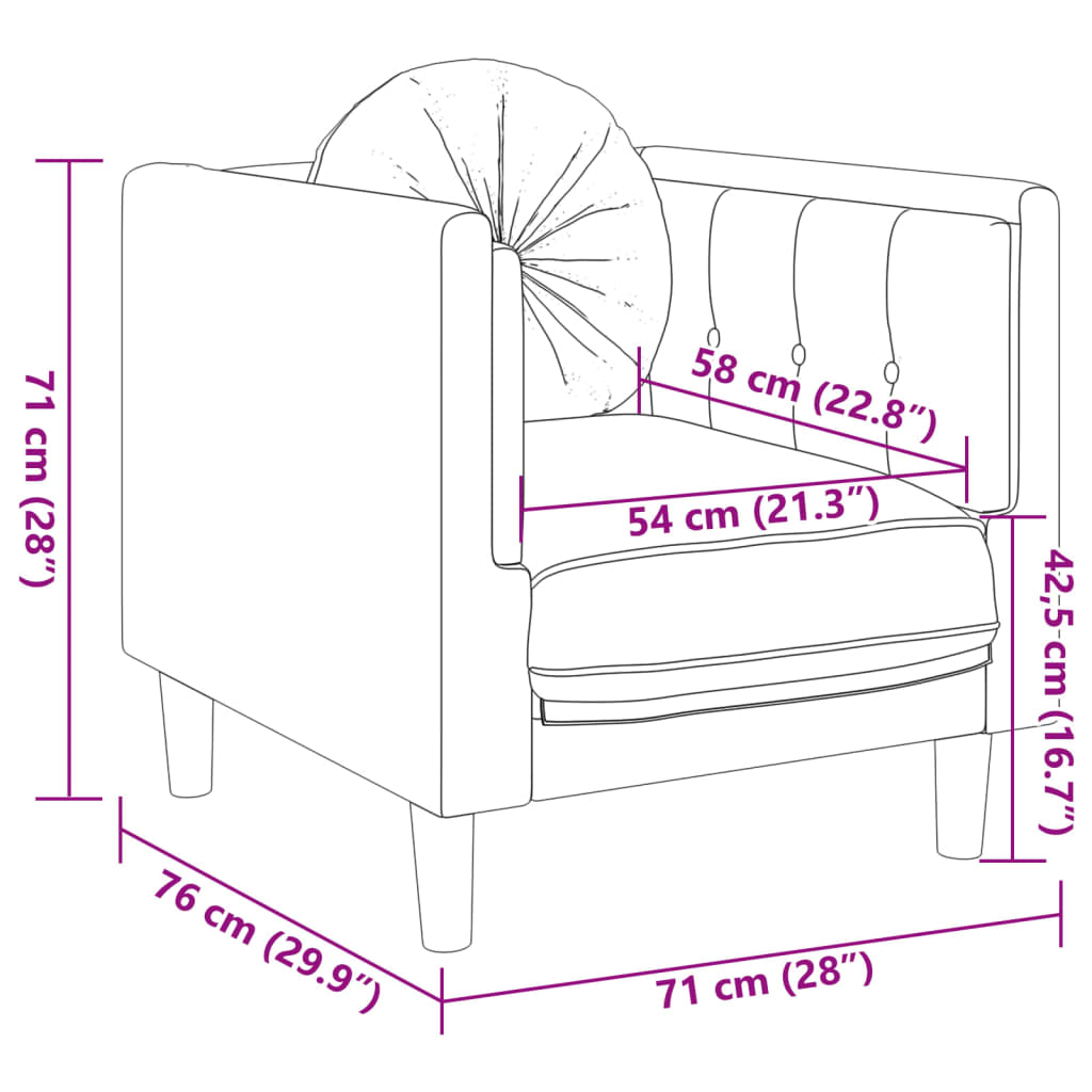 3 Piece Sofa Set with Pillows Brown Velvet