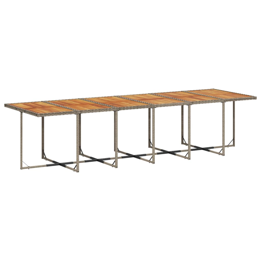 17 Piece Garden Dining Set with Cushions Grey Poly Rattan