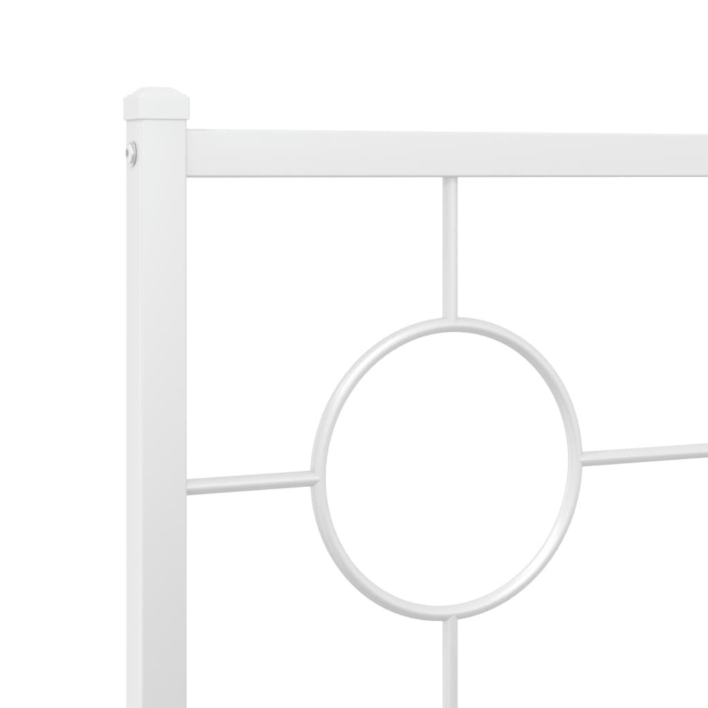 Metal Bed Frame without Mattress with Headboard White 150x200 cm