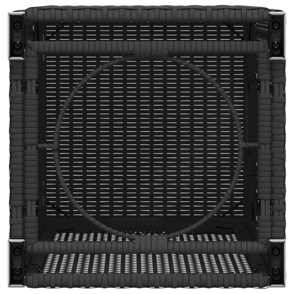 Propane Tank Cover Table Black 40x40x60 cm Poly Rattan