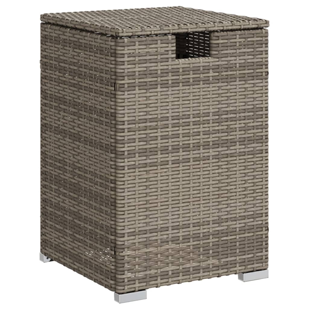 Propane Tank Cover Table Grey 40x40x60 cm Poly Rattan